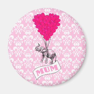 Imã Mãe com elefante rosa