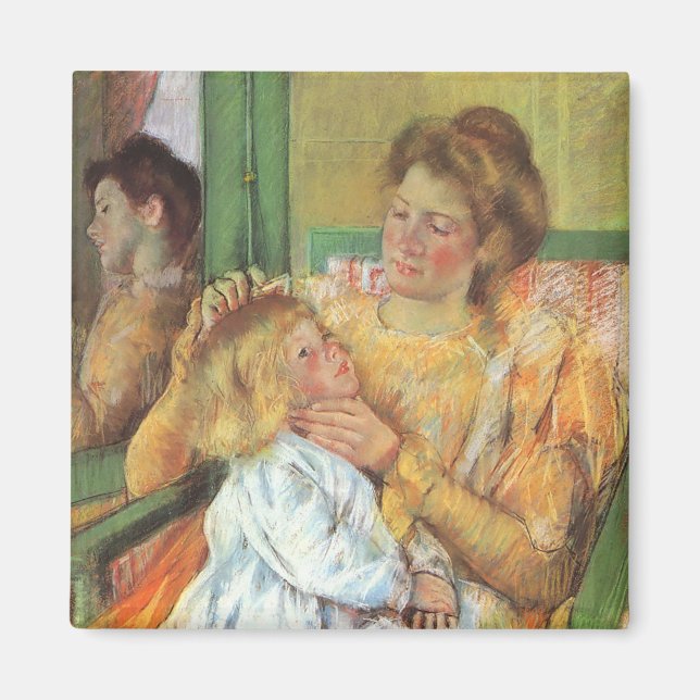 Imã Mãe Comendo Cabelo da Criança | Mary Cassatt (Frente)