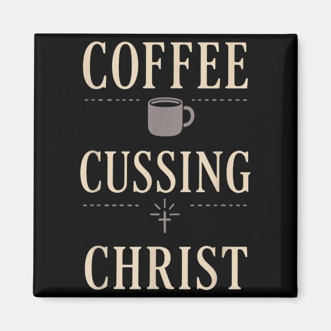 Imã Mãe Cristã Fé Humor Abençoado Defeitos Café E (Frente)