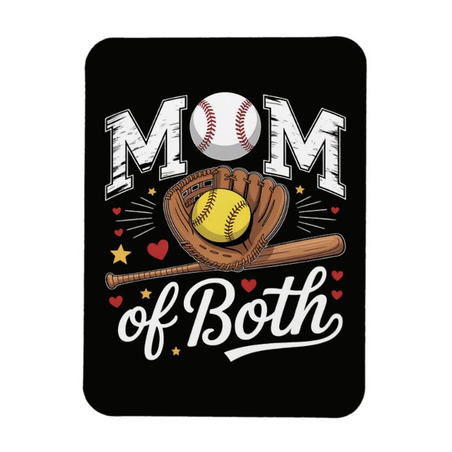 Ímã Mãe de Ambos Dia de Jogo Beisebol Softbol  (Vertical)