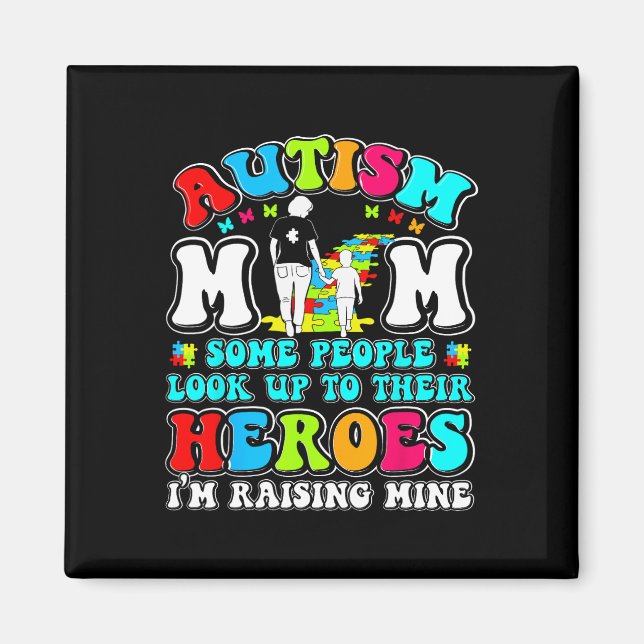 Imã Mãe de Autista Criando Herói Mãe e Filho Conscient (Frente)