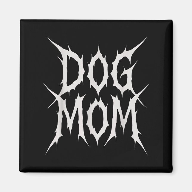 Imã Mãe de cachorro estilo gótico metal divertido desi (Frente)