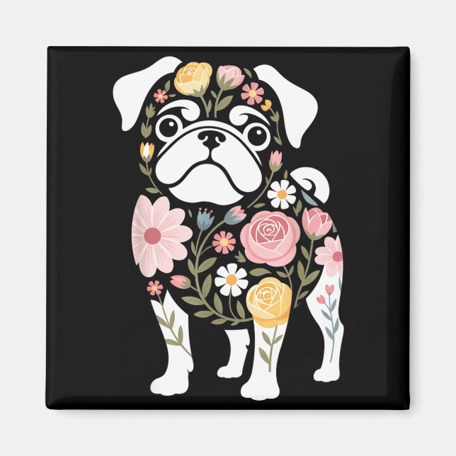 Imã Mãe de cachorro Pug fofa feminina (Frente)