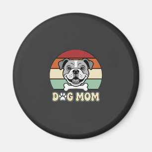 Imã Mãe de Cachorro Retro Bulldog Vetor