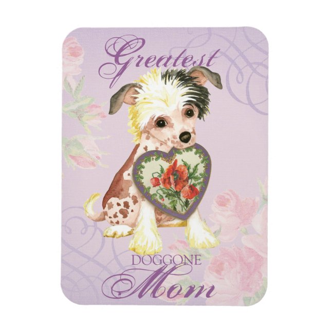 Ímã Mãe de Coração Deitada Chinesa (Vertical)