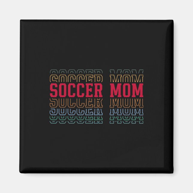 Imã Mãe de Futebol Americano Engraçado Texto Camadas M (Frente)