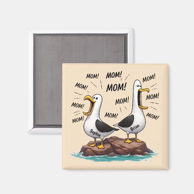 Imã Mãe de Gaivota Divertida Personalizada (Front/Back)
