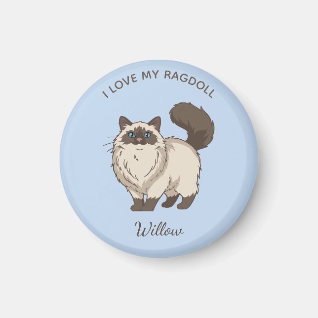 Imã Mãe de Gato Ragdoll Personalizado (Frente)