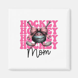 Imã Mãe de Hockey Mãe de Hockey Dia das Mães Rosa Coqu