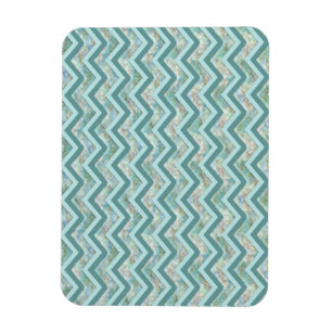 Ímã Mãe de Pérola Teal ZigZag