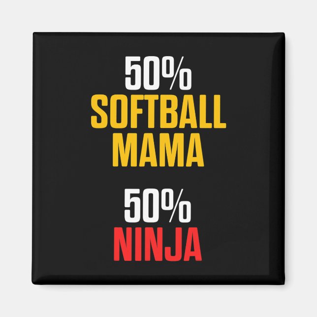 Imã Mãe de Softball Mãe Orgulhosa Jogadora de Equipe _ (Frente)