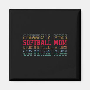 Imã Mãe de Softball Piada Camadas de Texto Mãe Mãe Tre