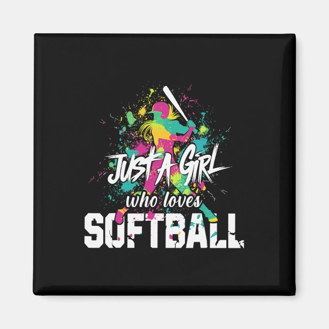 Imã Mãe de Softball Só Uma Garota Que Ama Softball  (Frente)