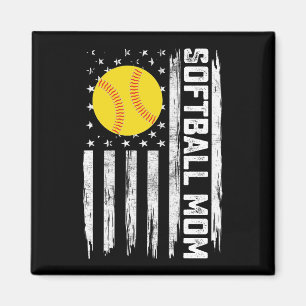 Imã Mãe de Softbol Bandeira Americana dos EUA Vintage 