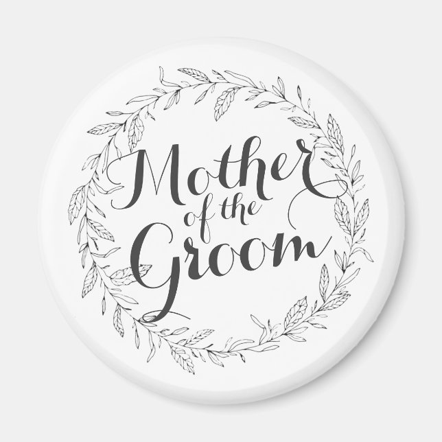 Imã Mãe do Casamento Floral Simples do Groom | Magnet (Frente)