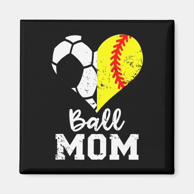 Imã Mãe do Coração Engraçado e Macio Futebol Mãe  (Frente)