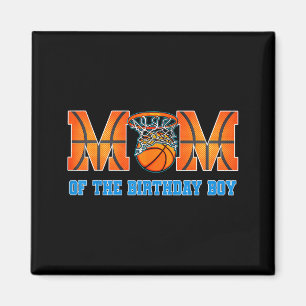 Imã Mãe do menino de aniversário tema de basquete famí