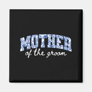 Imã Mãe do noivo floral azul chinoiserie