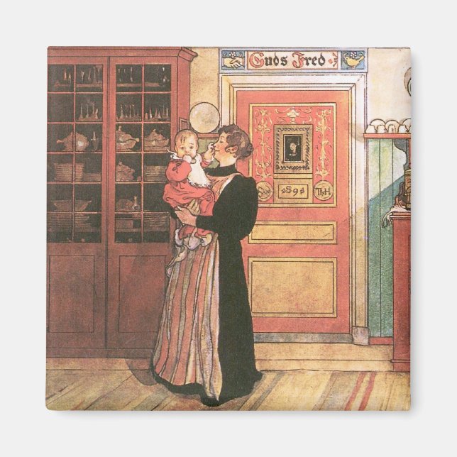 Imã Mãe e bebê na cozinha (Frente)