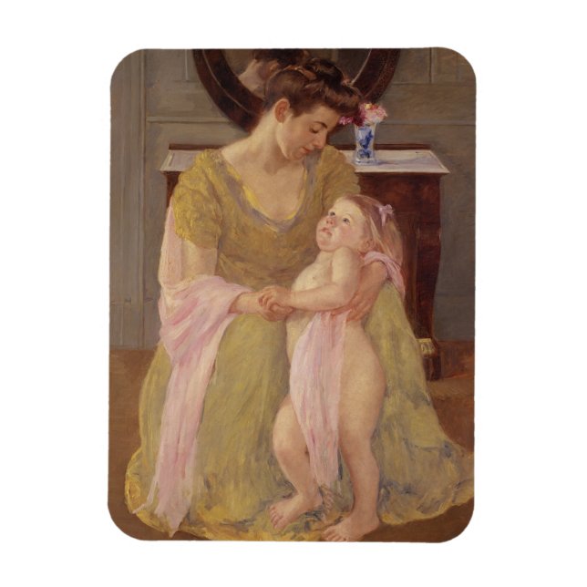 Ímã Mãe e Criança com Rosa | 1908 (Vertical)