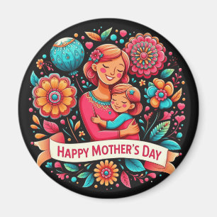Imã Mãe e Filha Abraço Floral Dia das Mães