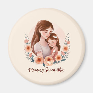 Imã Mãe e Filha Adoráveis - Quadro Floral