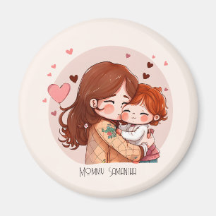 Imã Mãe e Filha Cachorro Vermelho Personalizados