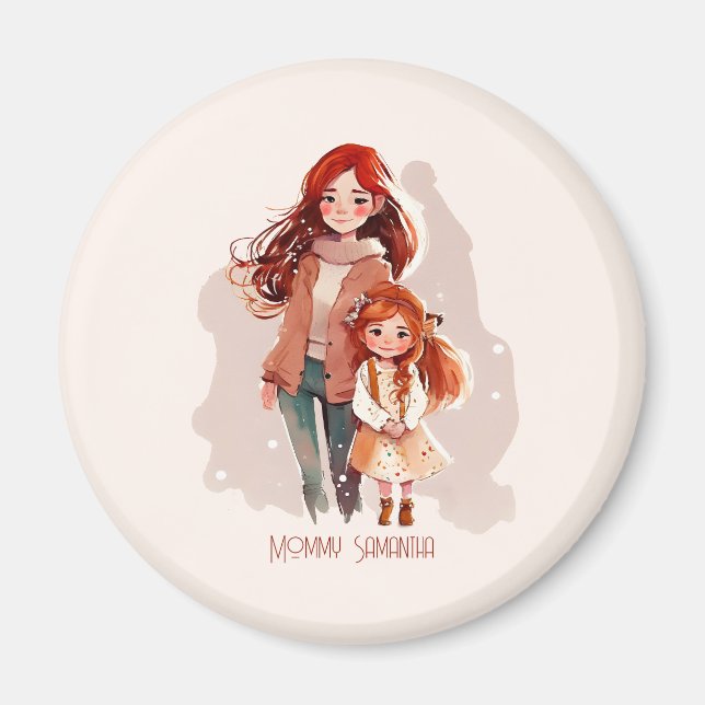 Imã Mãe e Filha Elegantes Personalizadas (Frente)