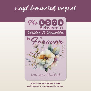 Ímã Mãe e Filha para sempre, mauve floral