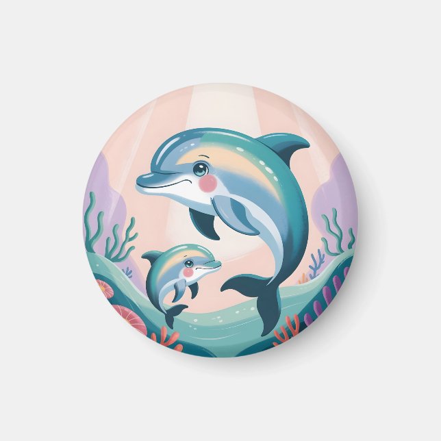 Imã Mãe e Filhote de Golfinho (Frente)
