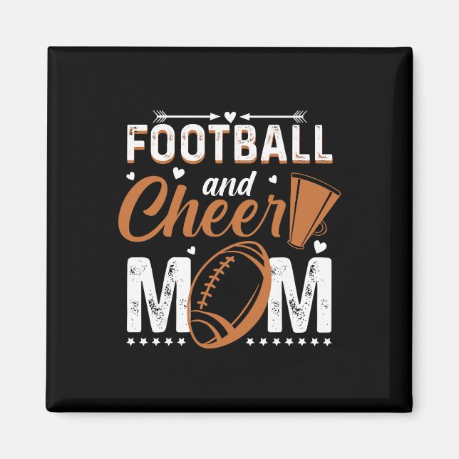 Imã Mãe engraçada de cheerleading Footll e Cheer Mom _ (Frente)