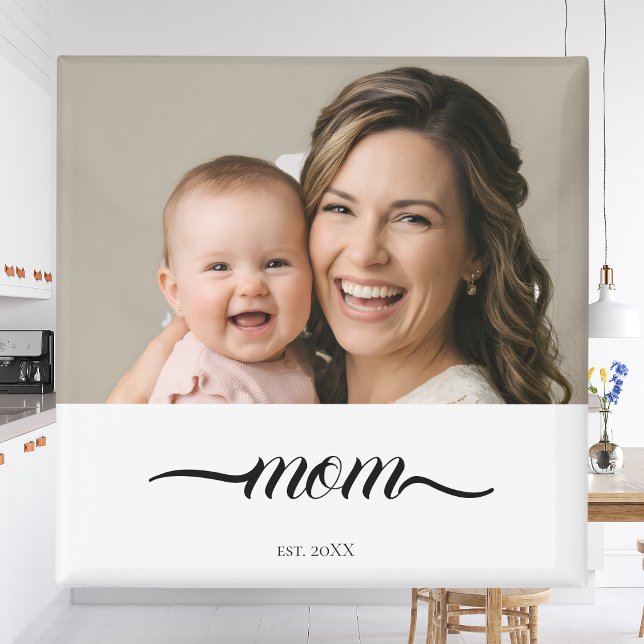Imã Mãe Estabeleceu Foto Personalizada Ano Branco  (Criador carregado)