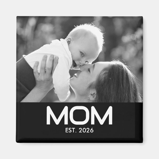Imã Mãe Estabeleceu Foto Preto e Branco Dia das Mães  (Frente)