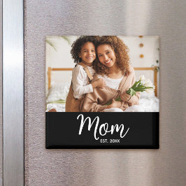 Imã Mãe Estabelecida Script Branco Foto Com Simples Di