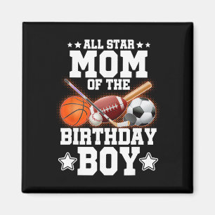 Imã Mãe Estrela do Menino de Aniversário Basquete Fute