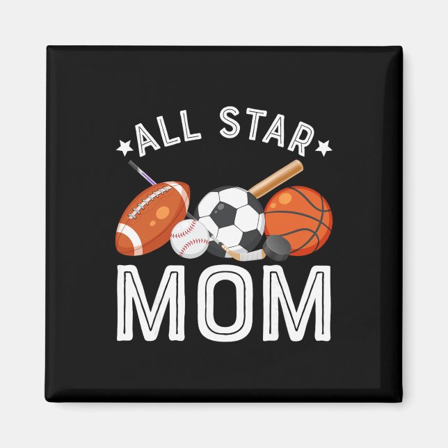 Imã Mãe Estrela do Menino de Aniversário Basquete Fute (Frente)