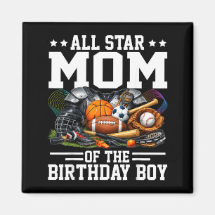 Imã Mãe Estrela do Menino de Aniversário Basquete Fute