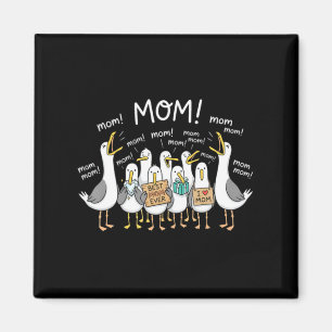 Imã Mãe Gaivota Engraçada Vida no Oceano Dia das Mães