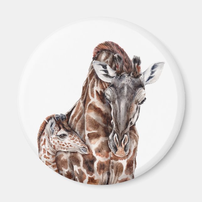Imã Mãe Girafa com Baby Giraffe (Frente)