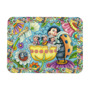 ÍMÃ MÃE LADYBUG E CRIANÇAS, BURACO DE TULIP