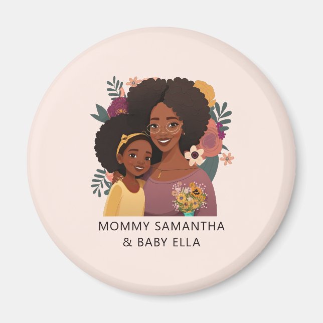 Imã Mãe negra personalizada e filha (14) (Frente)