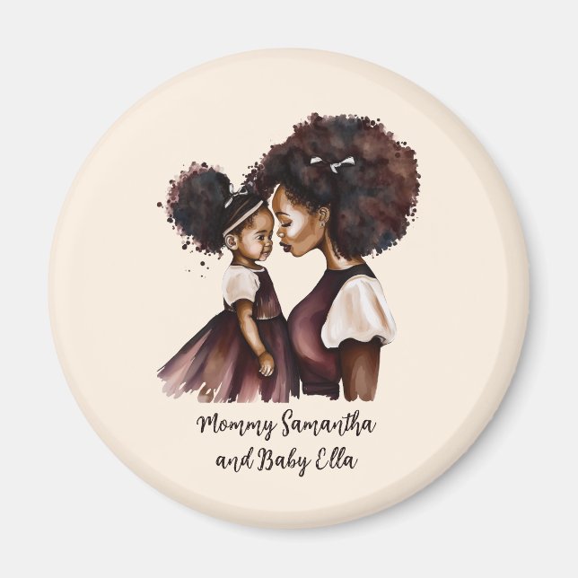 Imã Mãe negra personalizada e filha (5) (Frente)
