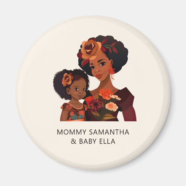 Imã Mãe negra personalizada e filha (9) (Frente)