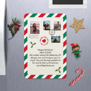 Ímã Mãe Pai Letra Natal Colagem de Fotos Dobrada