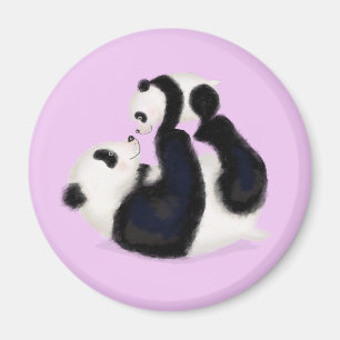 Imã Mãe panda e ímã redondo (roxo)