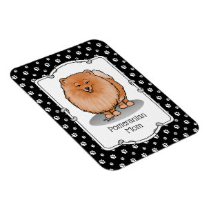 Ímã Mãe Pomeraniana Pom Mãe (Vermelho laranja) Cachorr