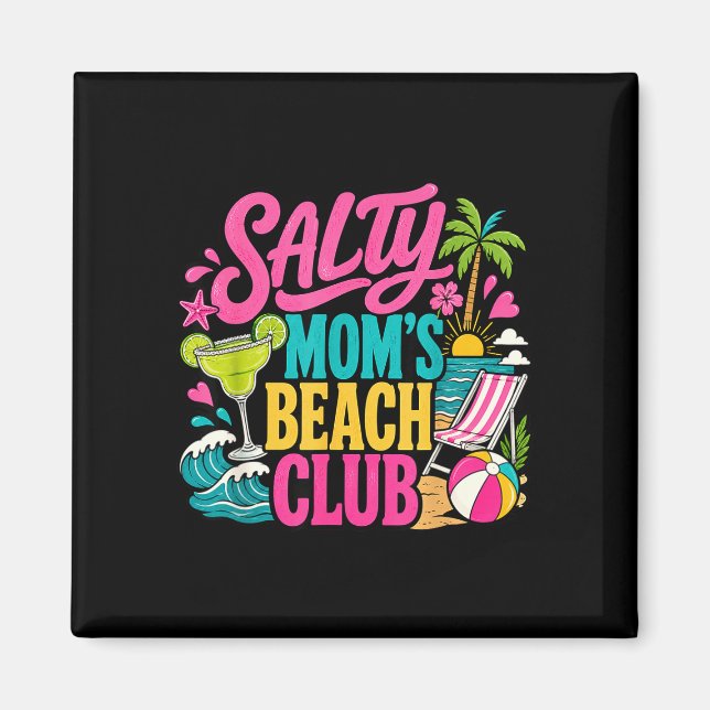 Imã Mãe salgada engraçada de verão clube de praia féri (Frente)