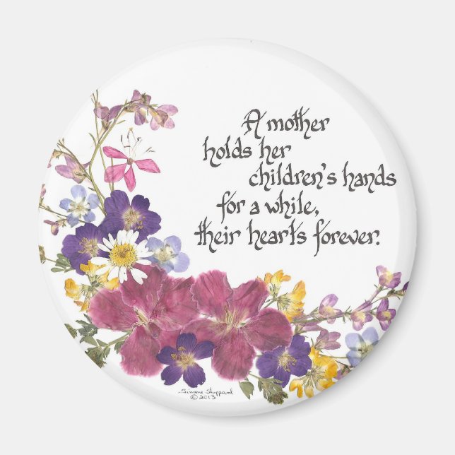 Imã Mãe segura coração de criança (Frente)