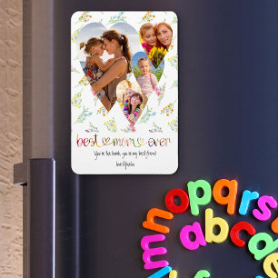 Ímã Mãe Tipografia de Flor Selvagem Bonito Art 4 Foto