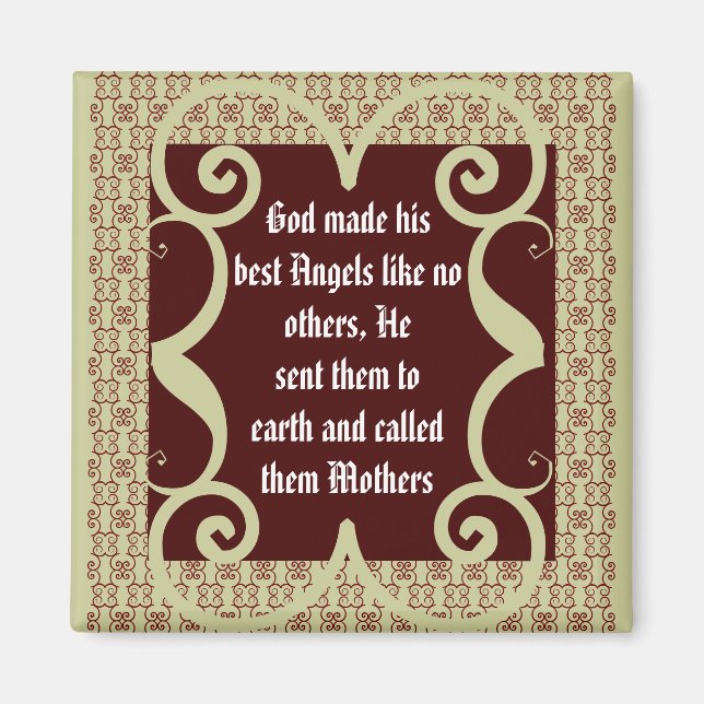 IMÃ MÃES DE ESTILO ANTICOS POEM MAGNET (Frente)